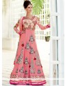 Glowing Pink Pure Georgette Anarkali Salwar Suit
