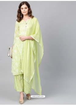 Green Stylish Readymade Party Wear Salwar Suit