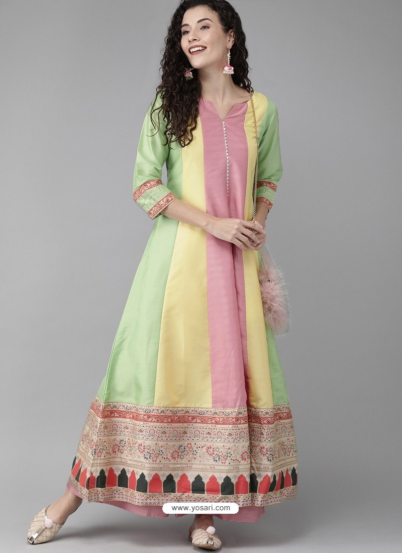 Multi Colour Stylish Readymade Party Wear Salwar Suit