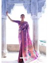 Lavender Classic Wear Designer Pure Soft Silk Sari