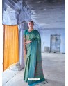 Turquoise Classic Wear Designer Pure Soft Silk Sari