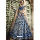 Dark Blue Ravishing Heavy Embroidered Designer Wedding Wear Lehenga Choli