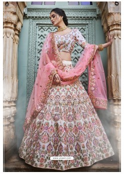 Multi Colour Ravishing Heavy Embroidered Designer Wedding Wear Lehenga Choli
