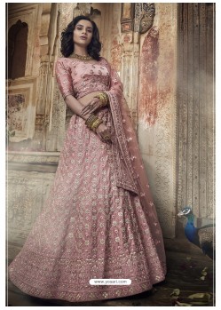 Baby Pink Ravishing Heavy Embroidered Designer Wedding Wear Lehenga Choli