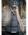 Navy Blue Ravishing Heavy Embroidered Designer Wedding Wear Lehenga Choli