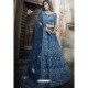 Dark Blue Ravishing Heavy Embroidered Designer Wedding Wear Lehenga Choli