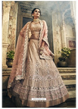 Dusty Pink Ravishing Heavy Embroidered Designer Wedding Wear Lehenga Choli