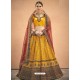 Yellow Heavy Embroidered Designer Satin Wedding Lehenga Choli