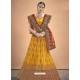 Mustard Heavy Embroidered Designer Satin Wedding Lehenga Choli