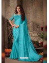 Turquoise Stunning Party Wear Designer Miracle Silk Sari