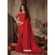 Red Stunning Party Wear Designer Miracle Silk Sari