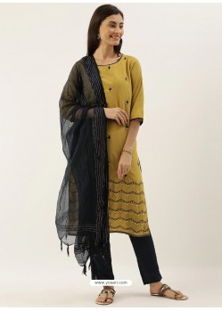 Mustard Latest Designer Readymade Straight Salwar Suit