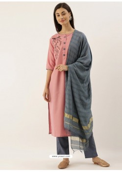 Pink Latest Designer Readymade Straight Salwar Suit