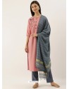 Pink Latest Designer Readymade Straight Salwar Suit