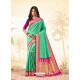 Jade Green Latest Designer Handloom Silk Wedding Sari