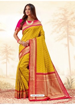 Corn Latest Designer Handloom Silk Wedding Sari