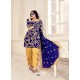 Royal Blue Heavy Designer Wedding Wear Velvet Punjabi Patiala Suit