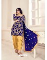 Royal Blue Heavy Designer Wedding Wear Velvet Punjabi Patiala Suit