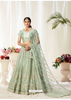 Olive Green Ravishing Heavy Embroidered Designer Wedding Wear Lehenga Choli