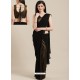 Black Designer Party Wear Sari With Readymade Blouse