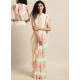 Multi Colour Designer Party Wear Sari With Readymade Blouse
