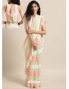 Multi Colour Designer Party Wear Sari With Readymade Blouse