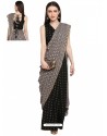 Black Designer Party Wear Sari With Readymade Blouse