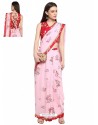 Baby Pink Designer Party Wear Sari With Readymade Blouse