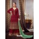 Maroon Designer Pure Georgette Party Wear Palazzo Suit