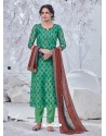 Jade Green Latest Readymade Designer Party Wear Straight Salwar Suit