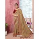 Beige Heavy Designer Party Wear Vichitra Sari