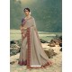 Light Grey Designer Party Wear Vichitra Silk Sari