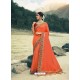 Orange Designer Party Wear Vichitra Silk Sari