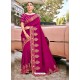 Medium Violet Stylish Party Wear Embroidered Designer Wedding Sari