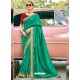 Jade Green Stylish Party Wear Embroidered Designer Wedding Sari