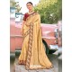 Cream Stylish Party Wear Embroidered Designer Wedding Sari