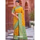 Yellow Designer Traditional Wear Silk Sari