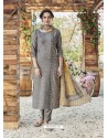 Grey Fabulous Readymade Designer Party Wear Straight Salwar Suit