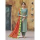 Olive Green Fabulous Readymade Designer Party Wear Straight Salwar Suit