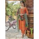 Orange Fabulous Readymade Designer Party Wear Straight Salwar Suit