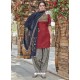Red Fabulous Readymade Designer Party Wear Straight Salwar Suit