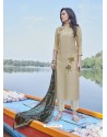 Taupe Fabulous Readymade Designer Party Wear Straight Salwar Suit