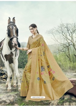 Green Embroidered Designer Classic Wear Banarasi Silk Sari