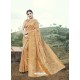 Mustard Embroidered Designer Classic Wear Banarasi Silk Sari