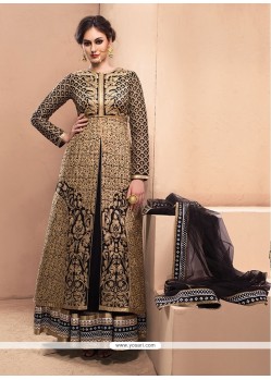 Lively Black Resham Work Anarkali Salwar Suit