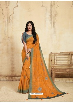 Orange Glorious Designer Party Wear Sari