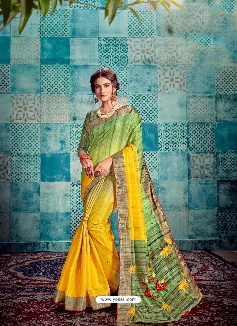 Multi Colour Stunning Designer Party Wear Sari