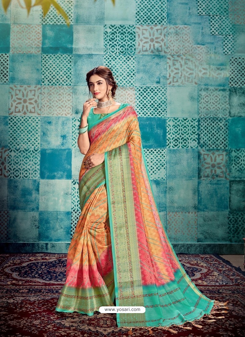 Multi Colour Stunning Designer Party Wear Sari
