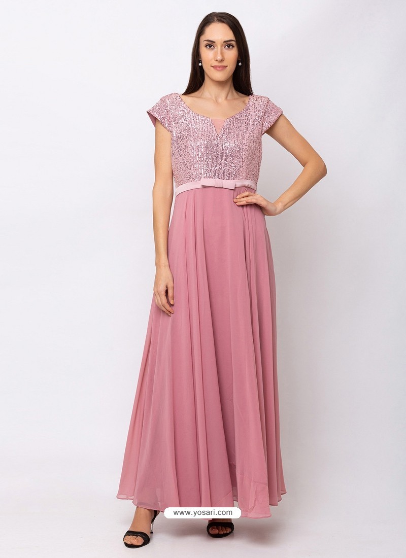 Pink Sensational Designer Party Wear Gown