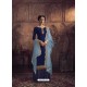 Royal Blue Heavy Designer Party Wear Vichitra Georgette Palazzo Suit